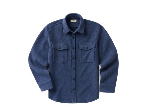 Taylor Stitch Maritime Shirt Jacket in heather navy wool