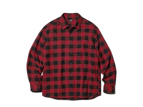Uniqlo Flannel Checked Shirt in red check