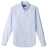A light-blue Gitman Vintage oxford button-down shirt shown alone on a white background, with buttoned-down collar points, a single left chest pocket, and long sleeves, seen from the front.